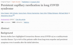 Persistent Capillary Rarefication in long Covid syndrome study