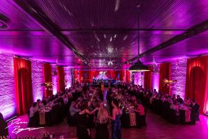 Billings Depot big event with dancing and tables of people