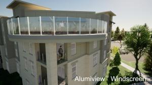Aluminum and Glass Windscreen Railing System