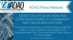 ASBESTOS EXPOSURE RISKS AND CONCERNS SHARED AT COMMUNITY MEETING IN NEW ORLEANS