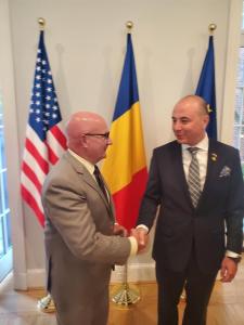 Bryce Custer with Romanian Ambassador to the U.S., Andrei Muraru