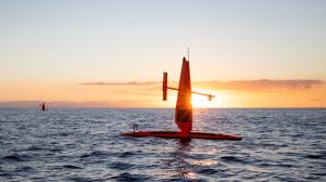 Two Saildrone Explorers at sunset
