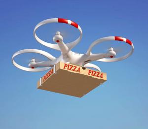 Pizza delivery using drones are gaining popularity.