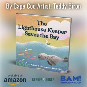 colorful book cover of The Lighthouse Keeper Saves the Bay