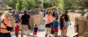 Living Desert visitors walking through rhino exhibit
