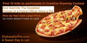 Kids participate in creative drawing contest to win gift cards for LA's Best Pizza #kickassforpie #lovemom #kidslearn www.KickassforPie.com