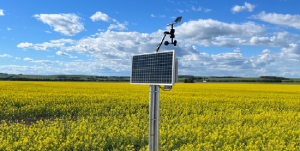 A Qube Technologies device monitoring for methane emissions at an Arc Resources gas site.