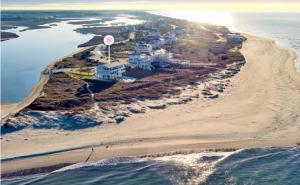Aerial view of Oak Island, NC beach house