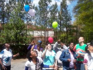 Smart Place attendees outside at a community event