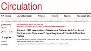 Association of Gestational Diabetes with Subclinical Cardiovascular Disease on Echocardiogram and Endothelial Function Testing
