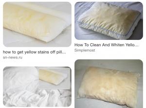 yellow pillow covers getting stained