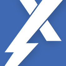 the logo for expedience software that is made using an x and lightning bolt