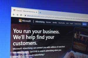 Screen photo showcasing Microsoft website