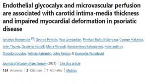 Endothelial glycocalyx and microvascular perfusion are associated with carotid intima-media thickness and impaired myocardial deformation in psoriatic disease