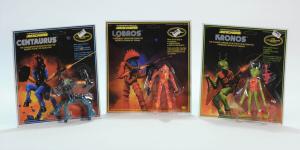 Lot 128 is a 3-piece American set that includes the 1979 Mego Micronauts series 5 Centaurus, Kronos, and Lobros, a rare find for American collectors (est. $800-$1,200).