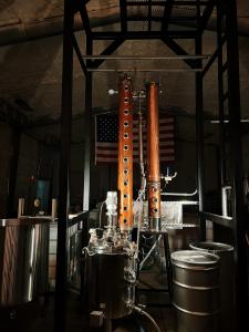 Handmade copper stills at Nobletons Distilling House in the Ozark Highlands