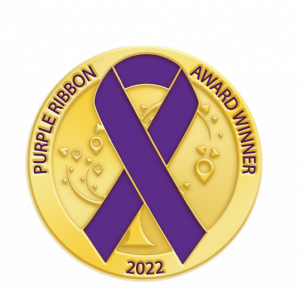 purple ribbon award logo