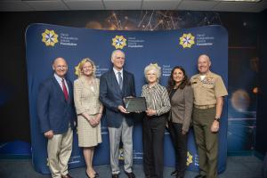 The Naval Postgraduate School Foundation held a ceremony Sept. 6 symbolizing the transfer of Athena, a collaborative research tool, to the Naval Postgraduate School. (Pictured from left to right: NPS Foundation VP Todd Lyons, Athena Project Leads Karen an
