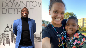 Dr. Derrick Harrison (left) has joined the Distinctive Schools Network as Principal of Plymouth Educational Center, and Erika Dietz (right) will serve as Principal of Distinctive College Prep – Harper Woods.