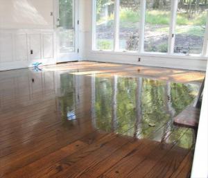 Flooded hard wood floors