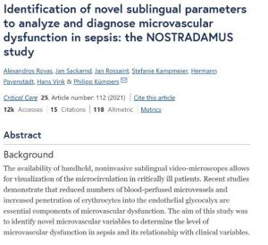 Identification of novel sublingual parameters to analyze and diagnose microvascular dysfunction in sepsis the NOSTRADAMUS study