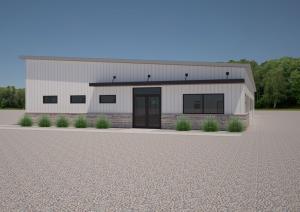 Rendering of finished laboratory exterior building