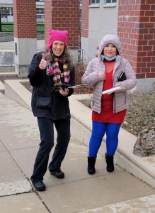 Field Team 6 volunteers rejoice after registering a voter in Wisconsin. (Photo courtesy of Field Team 6)