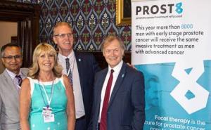 Prost8 personel, including Paul Sayer with the late MP Sir David Amess