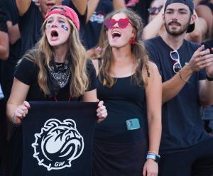 Gardner-Webb football fans cheer 'dawgs against Limestone University