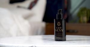 Bottle of C60 Sexy, sensual edible massage oil
