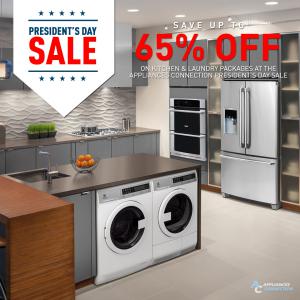 The 2017 Appliances Connection President's Day Sale! Save up to 65% on select kitchen appliances, laundry appliances, and furniture!