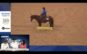 Reining Judging experts draw on the screen to explain scoring details during the Review times, thanks to Ten Thirty and Rancho El Fortin