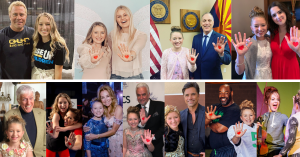 Rosevelt with Dick Van Dyke, John Stamos, Lindsay Stirling, Donovan McNabb, Kathie Lee Gifford, and others.
