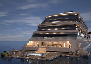 Superyacht Njord's marina with waterspouts equipment