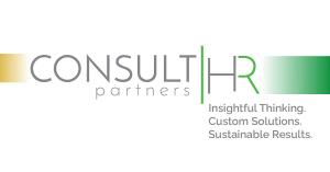 Consult HR Partners Logo with mustard and green gradiated branding, with tagline Insightful Thinking. Custom Solutions. Sustainable Results.