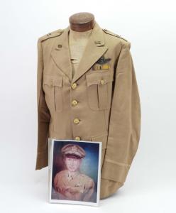 Gen. Frederick Von H. Kimble's WWII summer-weight, worsted wool tunic has brigadier general stars on each epaulet and a U.S. insignia on the collar (est. $300-$500).