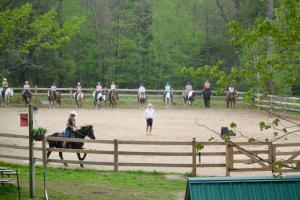 Riding in the outdoor riding ring