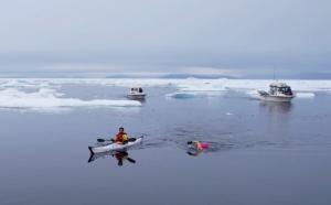 Justin and Wesley Attempting the crossing of the Naires Strait, Great Arctic Swim