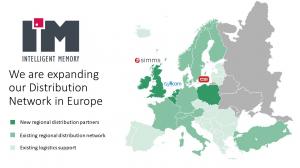 Map of Europe highlighting the markets that Intelligent Memory is active in with Poland, UK and BENELUX standing out as new regions.