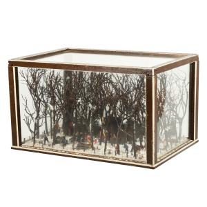 Exquisite mixed media diorama by Adelard Brousseau of Quebec titled Maple Sugar Time (circa 1930), 36 ½ inches long by 21 inches tall by 24 ½ inches wide (est. CA$18,000-$25,000)