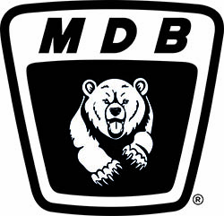 Logo MDB con le iniziali di Mario Di Biase e l'orso marsicano abruzzese alla carica
