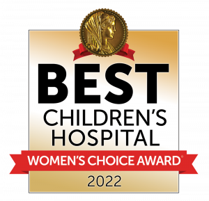 2022 Women's Choice Award Best Children's Hospital seal