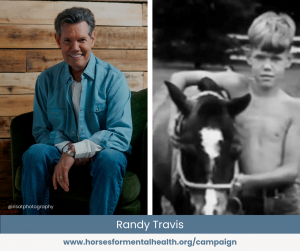 Randy Travis as a child with his horse