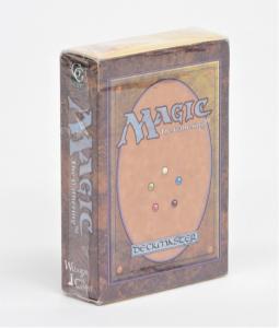 Factory-sealed 1993 Magic: The Gathering Beta Edition starter deck, possibly containing a Black Lotus, Ancestral Recall, Timetwister, Power 9 or Volcanic Island (est. $15,000-$25,000).