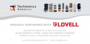 Techmetics Robotics and Lovell Government Services logoa