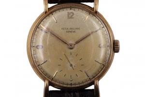 Patek Philippe 18kt rose gold watch, reference no. 1543, serial no. 967843, case no. 639571, circa 1950.