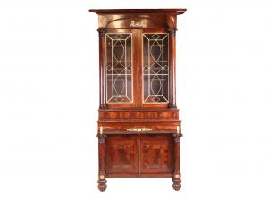 Classical mahogany bookcase, probably Joseph Meeks & Sons, New York, circa 1830.
