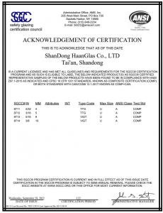 HAANGLAS VIG got SGCC certified