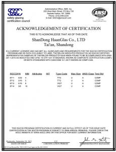 HaanGlas SGCC certificate