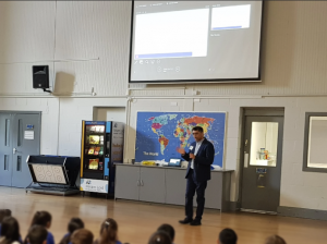 Sameer Shaikh, leading a cyber awareness session at a Bradford primary school